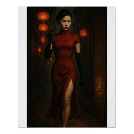 Chinese Qipao Assassin - Code in Crimson Perfect Poster (Voorkant)