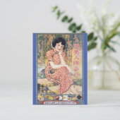  Chinese reclame Cheongsam Beauty Briefkaart (Staand voorkant)
