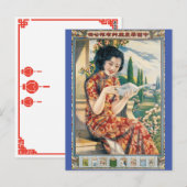  Chinese reclamevrouw met boek Briefkaart (Voorkant / Achterkant)