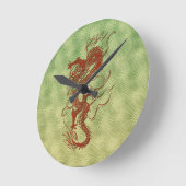 Chinese Red Dragon Fantasy Art Designer Gift Clock Ronde Klok (Hoek)