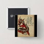 Chinese Red Dragon - Gepersonaliseerde Button (Voorkant /achterkant)