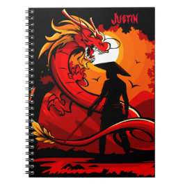 Chinese Red Dragon Keeper Persoonlijke naam Notitieboek