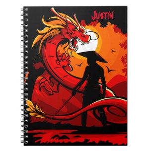 Chinese Red Dragon Keeper Persoonlijke naam Notitieboek