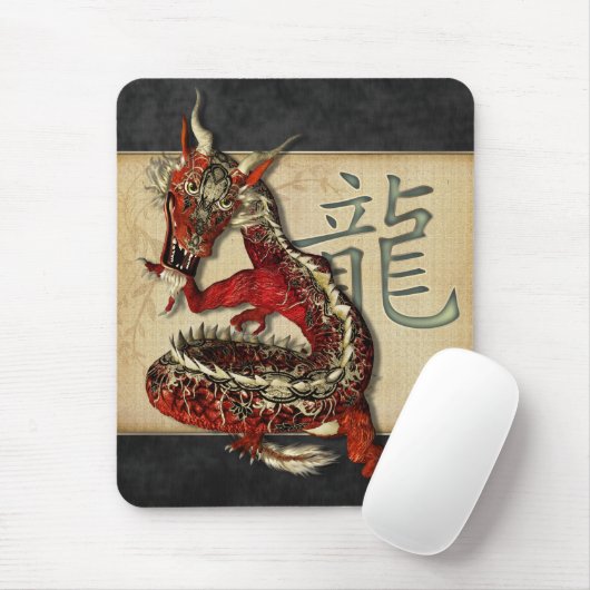 Chinese Red Dragon Mousepad Muismat (Met muis)