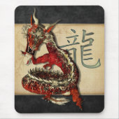 Chinese Red Dragon Mousepad Muismat (Voorkant)