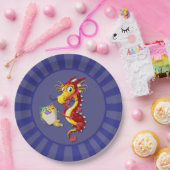 Chinese Red Dragon Takeout Papieren Bordje (Feest)