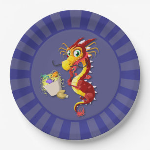 Chinese Red Dragon Takeout Papieren Bordje