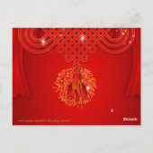 Chinese Red Knot Rat Year 2020 briefkaart (Achterkant)