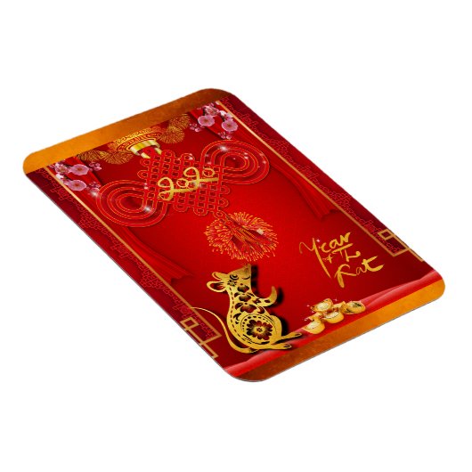 Chinese Red Knot Rat Year 2020 Flexible Magnet Magneet (Rechterzijde)
