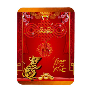 Chinese Red Knot Rat Year 2020 Flexible Magnet Magneet