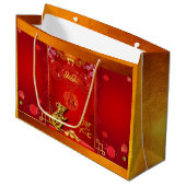 Chinese Red Knot Rat Year 2020 L Gift Bag Groot Cadeauzakje (Voorkant Gekanteld)