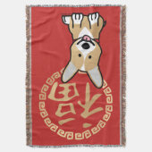 Chinese Red Lucky Money Year of the Dog Envelope Deken (Voorkant Verticaal)
