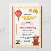 Chinese Restaurant Birthday Invitation Kaart (Voorkant / Achterkant)