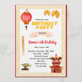Chinese Restaurant Birthday Invitation Kaart (Voorkant)
