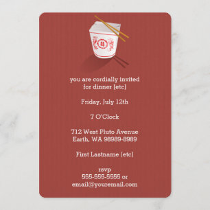 Chinese Restaurant Takeout Box Kaart