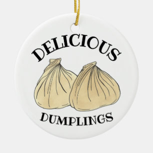 Chinese Restaurant Takeout Food Shumai Dumplings Keramisch Ornament