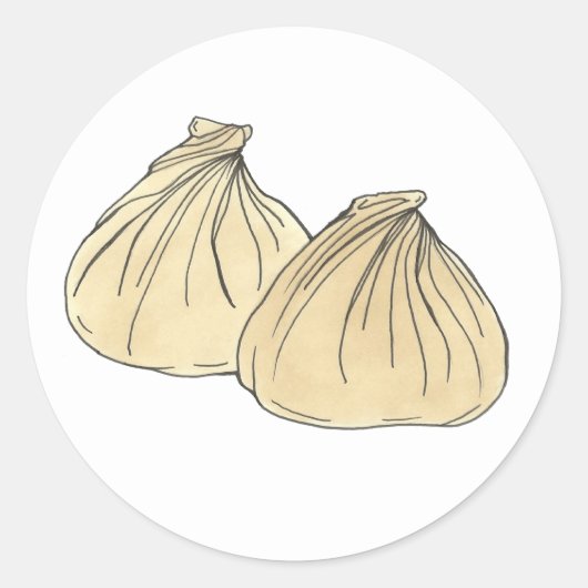 Chinese Restaurant Takeout Food Shumai Dumplings Ronde Sticker (Voorkant)