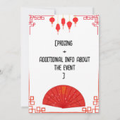 Chinese restaurantevenementen kaart (Achterkant)