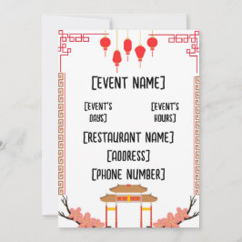 Chinese restaurantevenementen kaart