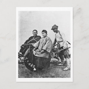 Chinese rickshaw, c.1870 (foto) briefkaart