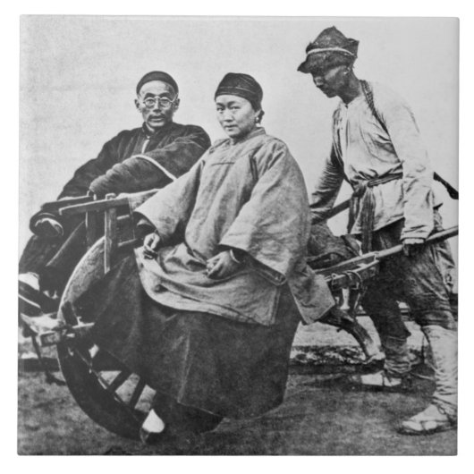 Chinese rickshaw, c.1870 (foto) tegeltje (Voorkant)