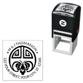 Chinese rijkdom geluk bat naam retouradres  zelfinktende stempel (In situ)