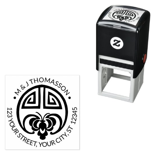 Chinese rijkdom geluk bat naam retouradres  zelfinktende stempel (In situ)