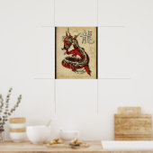 Chinese rode draak - Aangepaste afdruk Poster (Keuken)