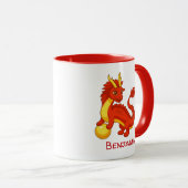Chinese Rode Draak Aangepaste Naam Mok (Voorkant rechts)
