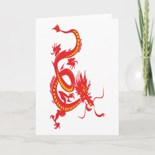 Chinese rode draak feestdagen kaart (Voorkant)