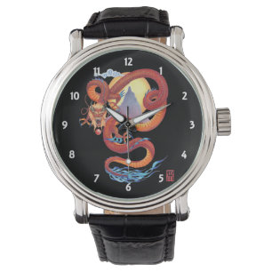Chinese rode draak horloge
