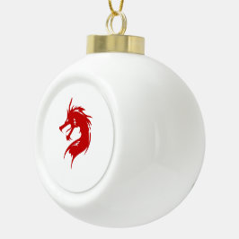 Chinese rode draak keramische bal ornament