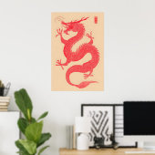 Chinese Rode Draak Kunstprint – Traditioneel Poster (Thuiskantoor)