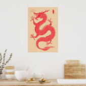 Chinese Rode Draak Kunstprint – Traditioneel Poster (Keuken)