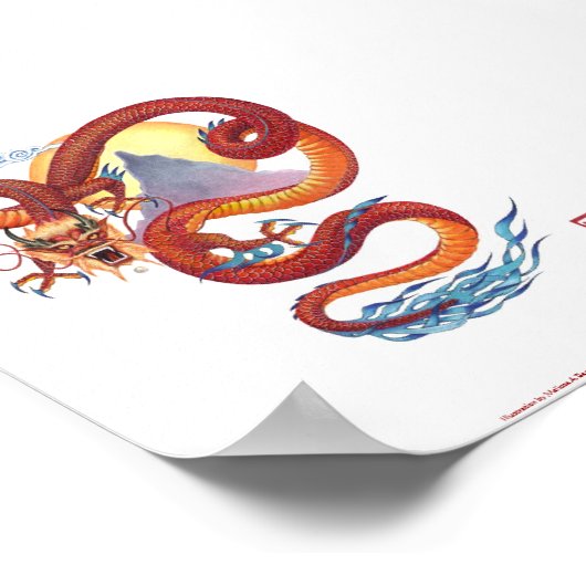 Chinese rode draak poster (Hoek)