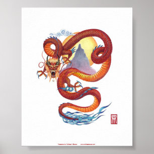 Chinese rode draak poster