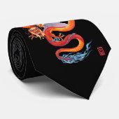 Chinese rode draak stropdas (Opgerold)