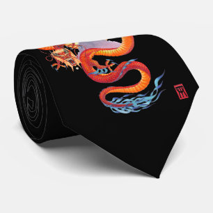 Chinese rode draak stropdas