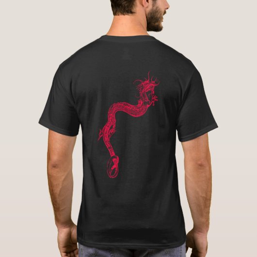  Chinese rode draak T-shirt (Achterkant)