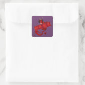 Chinese rode draak vierkante sticker (Tas)