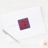 Chinese rode draak vierkante sticker (Envelop)