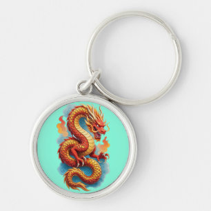 Chinese Rode Draak Vurig Illustratie-67561 Sleutelhanger