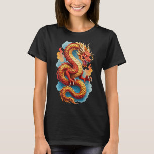 Chinese Rode Draak Vurig Illustratie-67561 T-shirt