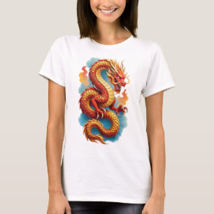 Chinese Rode Draak Vurig Illustratie-67561 T-shirt