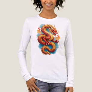 Chinese Rode Draak Vurig Illustratie-67561 Tri-Blend Shirt