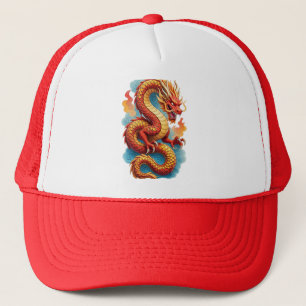Chinese Rode Draak Vurig Illustratie-67561 Trucker Pet