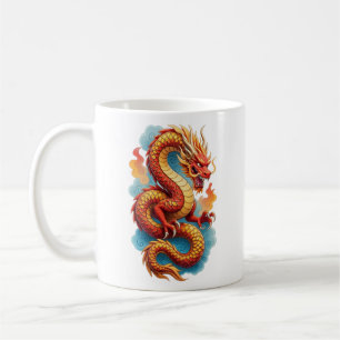 Chinese Rode Draak Vurig Illustratie Koffiemok