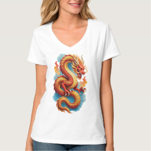 Chinese Rode Draak Vuur Illustratie-67561 T-shirt