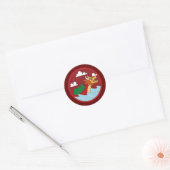 Chinese rode drakenboot ronde sticker (Envelop)