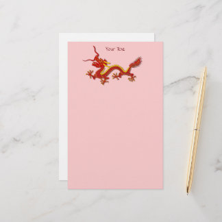 Chinese rode en gouddraak briefpapier
